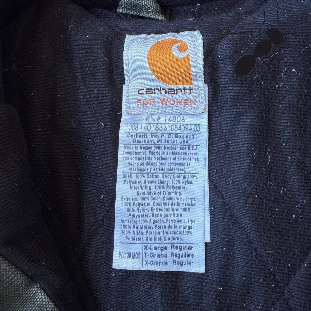 Carhartt WOMENS WJ130 MOS green hooded work wear jacket - Picture 5 of 8